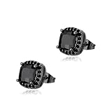 TOPGRILLZ Square CZ Stud Earrings, Unisex