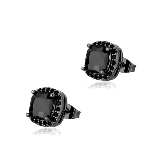TOPGRILLZ Square CZ Stud Earrings, Unisex