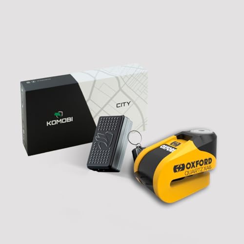 KOMOBI City Lock Localizador GPS para Moto con Alarma Silenciosa y candado antirrobo. GPS Tracker para Motocicleta con Asistencia en Accidentes y SIM. Rastreador con Geolocalización + Smartkey