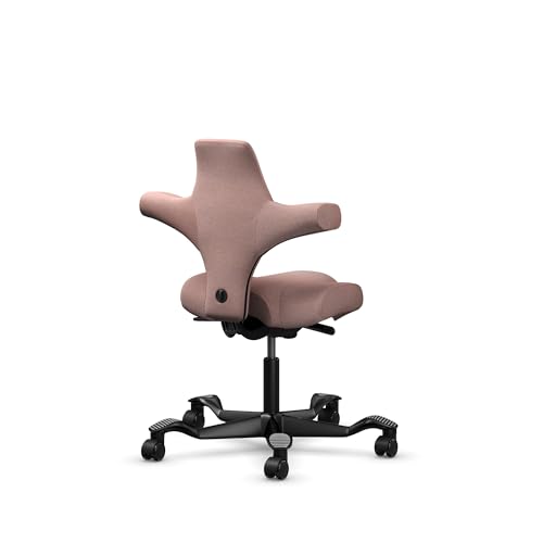 Image of HAG Capisco Standard Chair-Black Frame-Upholstered Pink Blush