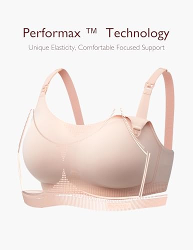 Momcozy Nursing Bras for Breastfeeding, Seamless Ultra Comfort Maternity Bra with Performax™ Technology U Neck Pregnancy Bra2