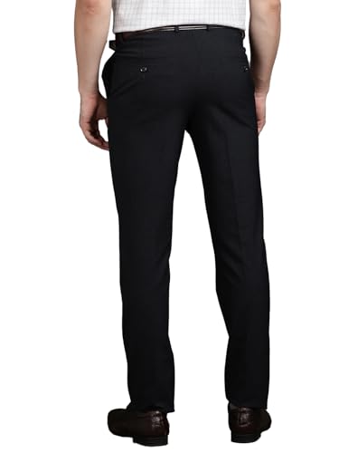 Image of Turtle Men 4 Way Stretch Slim Fit Dobby Structure Flat Front Casual Chinos - Flexible Smart Casual Trousers for Men