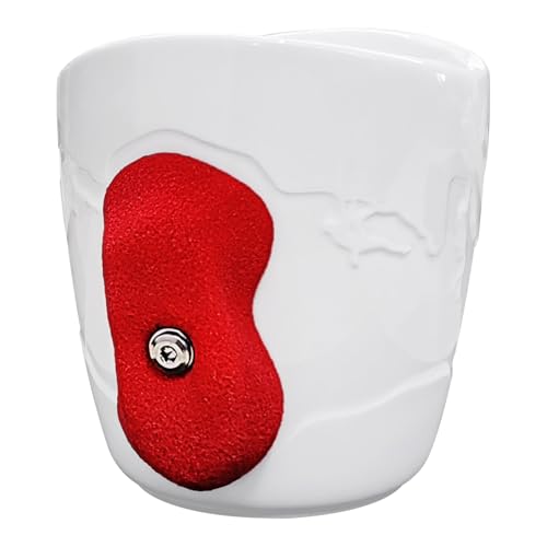 TWO STONES Rock Climbing - Taza de café para escaladores como regalo (blanco + rojo)