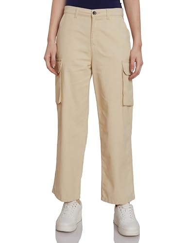 Amazon Brand - Symbol Women's Wide Leg Cargo Trouser (Mid Rise | ...