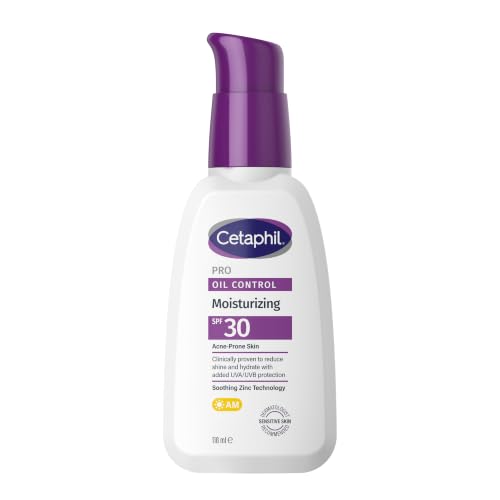CETAPHIL Crema Hidratante Facial PRO OIL Control, para pieles grasas con tendencia acnéica, con protección solar FPS 30, 118ML