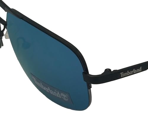 Timberland Matte Matte Black Mens Rimless Rectangle Aviator Metal Sunglass TB7173. 2X3