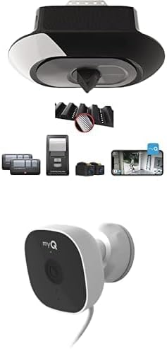 CHAMBERLAIN B4643T Smart Built in Camera-myQ Smartphone Controlled-Ultra Quiet, Strong Belt Drive, Blue Garage Door Opener myQ Smart Outdoor Wired Camera