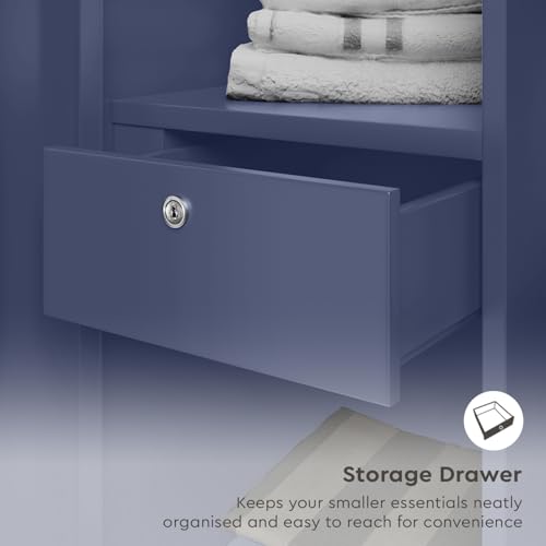 Image of Interio by Godrej Errol 2-Door Steel Almirah (Textured Phiroja Blue), 1-Year Warranty, 1 Locker, 1 Drawer, 5 Shelves