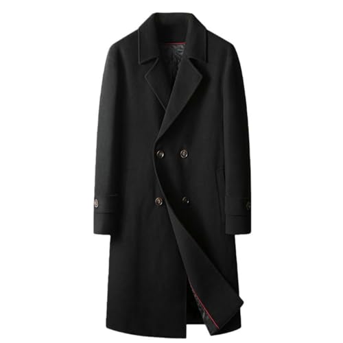 Trench long rembourré en laine homme style urbain pour trajets quotidiens