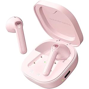 SoundPEATS TrueAir2 draadloze oordopjes Bluetooth 5.2 koptelefoon met Qualcomm QCC3040 draadloze koptelefoon, TrueWireless Mirroring, 4 microfoons, cVc 8.0 Ruisonderdrukking, aptX Codec, Auto Pairing, Totaal 25 uur, roze