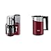 Siemens TC86504 Kaffeemaschine (1100 Watt, 8-12 Tassen, Edelstahl Thermokane) cranberry red & TW86104P Wasserkocher sensor for senses mit Edelstahlapplikation cranberry rot/schwarz