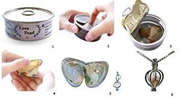 Image of YBN Metal Wish Love Pearl in Oyster Pendant Necklace with Earrings for Girls