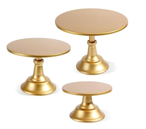 Haploon 3 Pcs Metal Gold Cake Stand Cake Display Pedestal