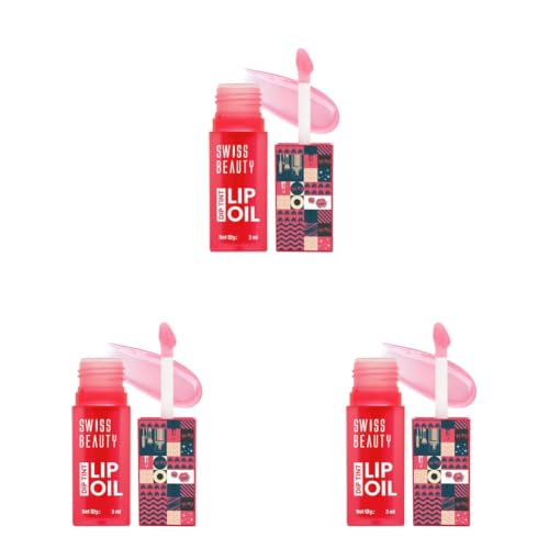 Image of Swiss Beauty Dip Tint Lip Oil | Colour-Changing Lip Oil | Glossy Finish | Long-Lasting Moisturisation | Enriched with Vitamin E | Shade-02 Dragon Fruit, 3ml (Pack of 3)