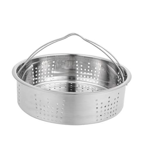 MOLUCKFU 1Pieza Cesta Vaporera Inoxidable con Asas Estante para Cocinar al Vapor para Arroz Verduras y Pescado y Duradera