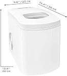 Glacier Blanc Countertop Portable Compact Ice Maker avec scoop, Machine à cube de glace, pour la fête du bureau d'intérieur, bateau RV