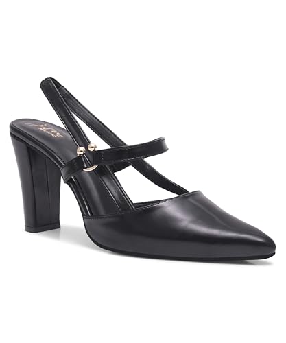 Image of JM LOOKS Slingback Pumps Elegant Dressy Heels for Women Closed Toe Pointy High Heels Wedding Bride Prom Party Evening Shoes
