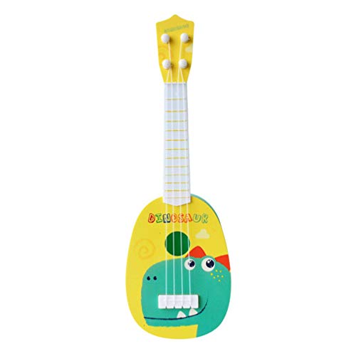 Cute Print Ukulele Beginner Kit with Clip on Tuner LightWeight Singing Karaoke Yellow dinosaur