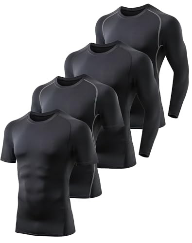 AMZSPORT Kompressionsshirt Herren Langarm - Atmungsaktiv & Wärmend Für Winter