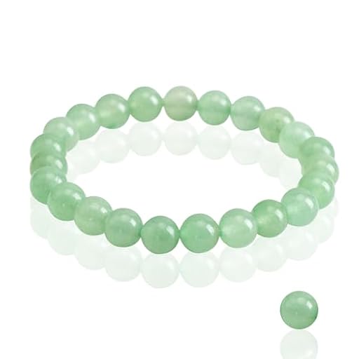 Pulsera Aventurina Verde Cristal Energeticas Pulsera Pulsera de Piedra Natural Verde Pulsera Elástica Hecha a Mano Piedras Energeticas Natural 8 mm Pulsera Terapia Piedra Hombres Mujeres 15,7CM | Ya disponible en tu tienda friki favorita! En mundofriki.es!