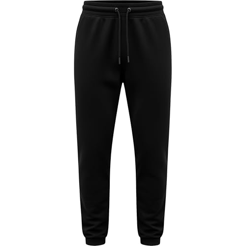Bonjour Pantalones deportivos de forro polar de polietileno para niños y niñas, pantalones de chándal de fútbol americano de 3 a 13 años, Negro, 11-12 años