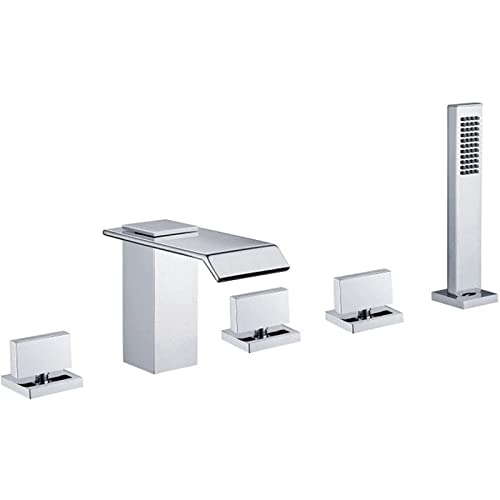 Robinet de bain cascade en laiton massif chromé haute qualité pour installation sur pont
