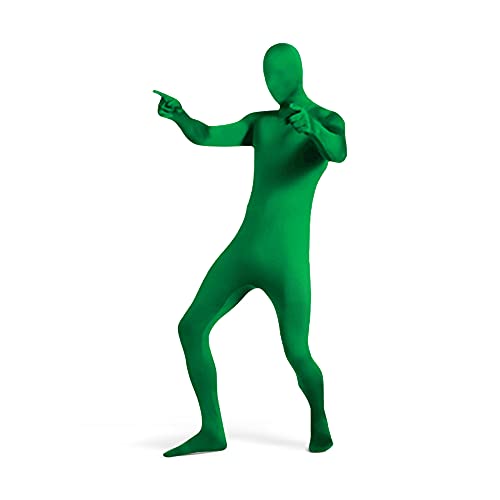 UTEBIT Green Full Bodysuit Men Spandex Suit Stretch Adult Costume Chromakey Disappearing Zentai Man Body Suit Unisex Greenman Suit for Halloween Cosplay Masquerade Carnival