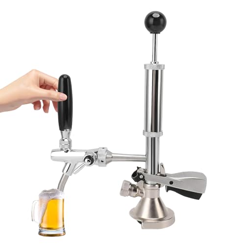 4-Zoll-Bierfass-Party-Pumpe, Edelstahl-Fasszapfanlage mit Luftpumpe und Verteiler, Bierzapfhahn-Kolbenpumpe für Picknick, Party, Camping und Familienfeiern