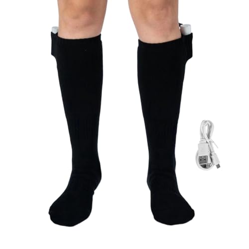 Calcetines térmicos para hombre, recargables por USB, para clima frío, calcetines de senderismo alimentados por batería de 2200 mAh con 3 niveles de calefacción, para mujeres, clima frío, trabajo