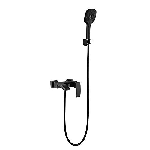 Robinet de baignoire mural noir en laiton au design minimaliste chic