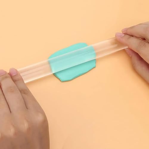 Image of DIANZHU 8Pcs Polymer Clay Cutter Tools, Acrylic Roller Clay Rolling Pin, Clear Rectangle Shape Sheet Backing Board, Slicer Shaping Knife, Wire Texture, Detail Needle,Scraper.