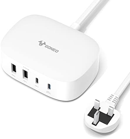 GONEO 4 in 1 USB C Charger, Multi USB Charging Station with 30W PD Fast Charging Port, 72in Extension Cord, Charging Hub Wall Charger for iPhone 13/13 Pro/13 Pro Max/12/11, iPad, Samsung Galaxy, LG