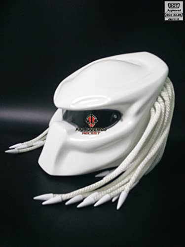 Pro Predator Motorcycle Dot Approved White Helmet Include Tri Laser Top Level T03 #TOP2