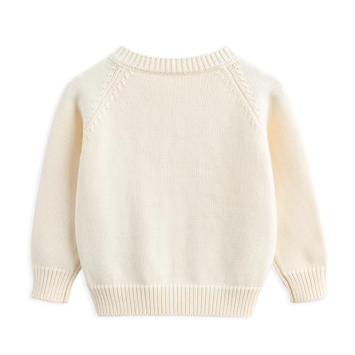 Image of Simplee kids Baby Girl Thin Sweater Solid White Pink Cardigans for Toddler 0-3Years