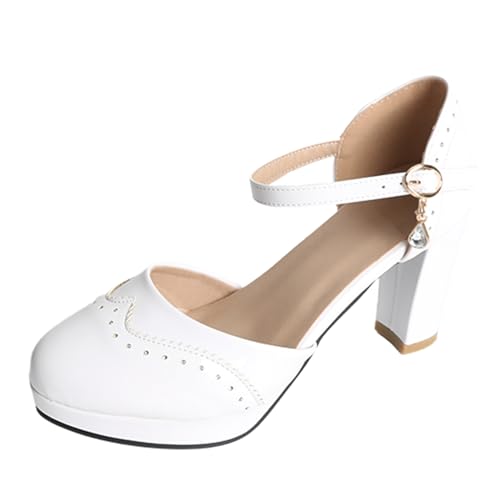 Image of MEOTINA Cute Bow Heels Mary Janes Shoes Women Dress Platform Strappy High Heels Kawaii Shoes