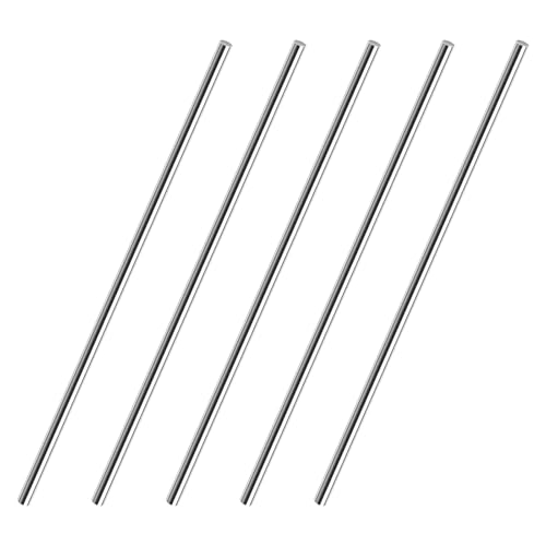 QANCEN 6 Stück Edelstahlstäbe Rundstäbe Edelstahl 6mm x 300mm, Metallrundstäbe zum Basteln, 304 Edelstahl Vollrundstab Metallstange Stabstahl, Rundstahl für DIY Handwerk Modellauto Flugzeug