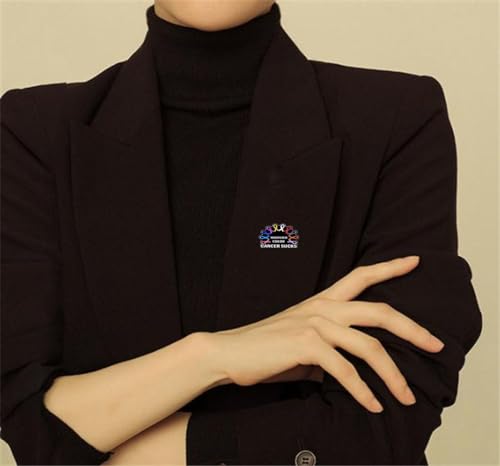 zhanghaoran Whatever Color Cancer Sucks Cancer Awareness Enamel Lapel Pin Colorful Ribbon Brooch Pin Nurse Gift Pin Badge Clothing Hat Backpack Decorations Cancer Support Gift2