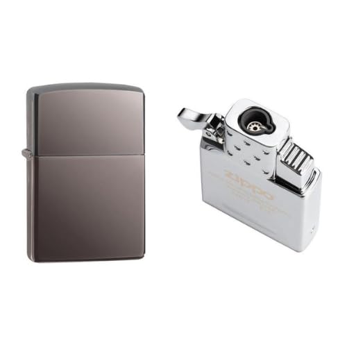 Image of Combo of Zippo Classic Black Ice Windproof Pocket Lighter and Single Torch Butane Insert