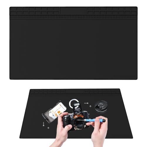 70x40 cm Lötmatte aus Silikon 500C hitzebeständige Lötunterlage mit ESD Schutz diese extra große ESD Matte ist ideale lötmatte groß für Elektronikreparatur wie BGA Lötpistole Handy Laptop und Uhr