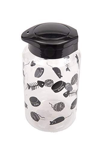 Lixit-Food-and-Treat-Storage-Jars-for-Dogs-Cats-Small-Animals-and-Birds-128oz-Cats-Black Food and Treat Storage Jars for Dogs