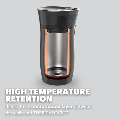 Contigo West Loop Mini Autoseal Travel Mug | Stainless Steel Thermal Mug | Vacuum Flask | Leakproof Tumbler | Coffee to go Mug with BPA Free Easy-Clean Lid | Goji Berry | 300 ml