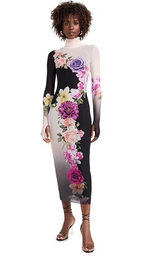 adrianna papell women's floral jacquard midi dress Off Shoulder Watercolor Floral Jacquard Ankle Dress In Blue Multi