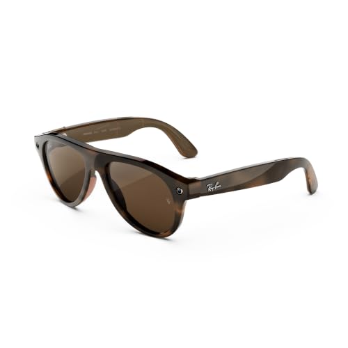 Image of Meta Ray-Ban (Gen 3) Aviator, Havana, Transitions Brown, AI Glasses with Camera for Men, Women