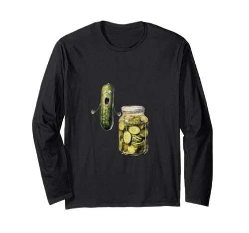 Divertente vasetto per cetrioli e sottaceti Shocked Food Humor Design Maglia a Manica