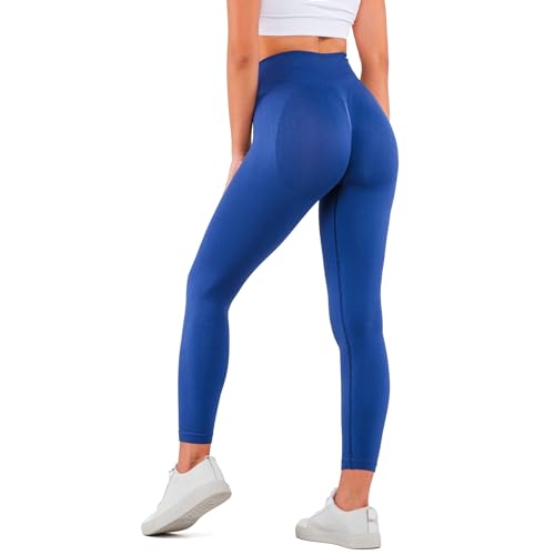 Leggins Damen Blau – Push Up Sportleggins Damen Lang – Figurformende &...