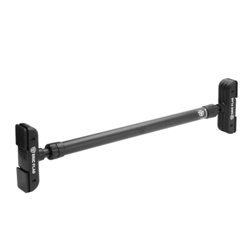 ERIC FLAG Barra de tracción para puerta sin taladrar | Barra de tracción ajustable 72-95 cm, soporta hasta 200 kg | Sistema de bloqueo seguro, Niveles de burbujas integrados, ideal para gimnasio