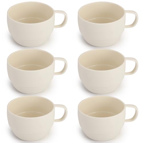 ReaNea Juego de 6 tazas de café de 12 onzas, tazas de plástico ligeras y duraderas para el hogar, al aire libre, picnic, camping, idea de regalo de cumpleaños ReaNea Juego de 6 tazas de café de 12 onzas, tazas de plástico ligeras y duraderas para el hogar, al aire libre, picnic, camping, idea de regalo de cumpleaños