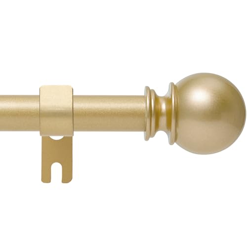 Gold Curtain Rod for Windows 28 to 48 Inch 5/8 Inch Diameter Heavy Duty Splicing Adjustable Curtain Rods With Brackets Easy to Install Suitable for Bedroom Patio and Outdoor