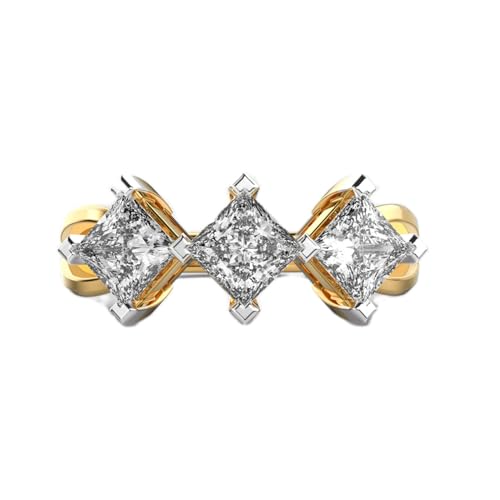 Bague couronne en moissanite et argent 925 plaqué or : l'éclat d'un bijou de luxe fait main