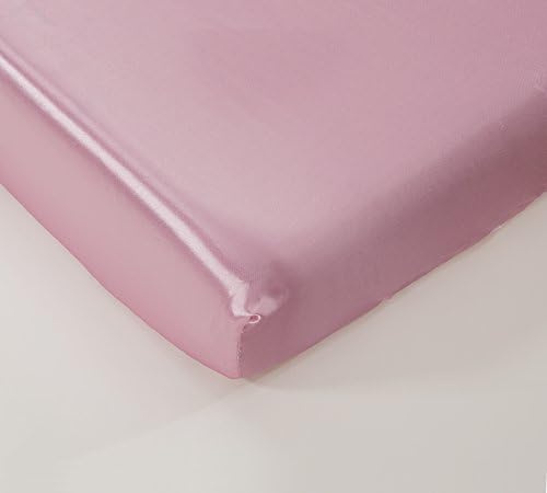 EHP Super Soft & Silky Satin Crib Fitted Sheet 28" X 52" + 9" (Solid/Deep Pocket) (Light Pink)